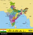 Political map india Royalty Free Vector Image - VectorStock