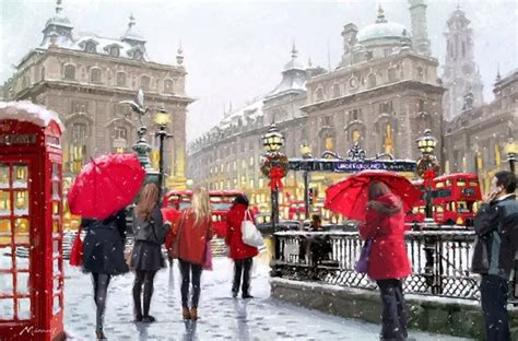 Snowy Day London By Richard Macneil Pintura Art Artwit Twitart