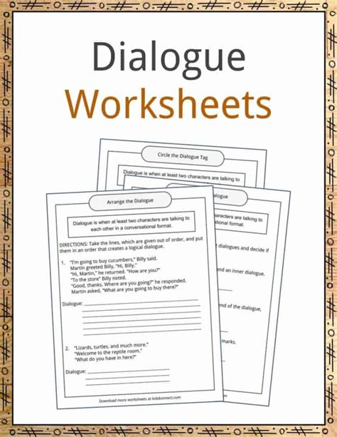 Writing Dialogue Worksheet — Db