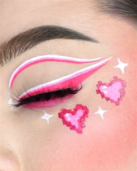 Graphic Eyeliner And Hearts Eye Makeup For Valentines Day Video