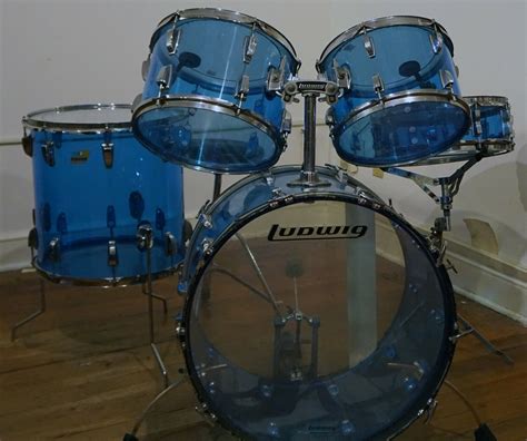 Blue Ludwig Vistalite 5 Piece Vintage Drum Set With Casesのebay公認海外通販