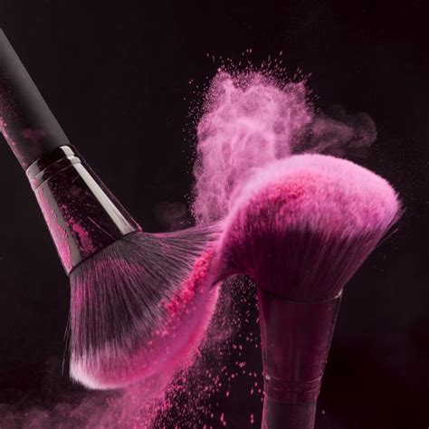 Makeup Brushes With Pink Powder Haze Photo Makeup Pink Makeup Brush