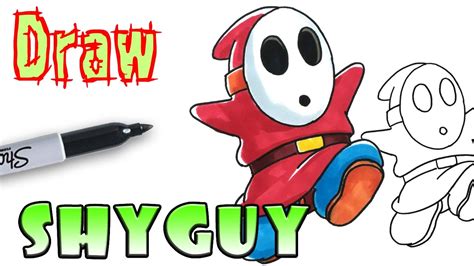 How To Draw Shy Guy Mario Coloring Pages Youtube