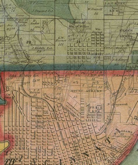 Hamilton County Ohio 1856 Old Wall Map Reprint With Etsy Uk