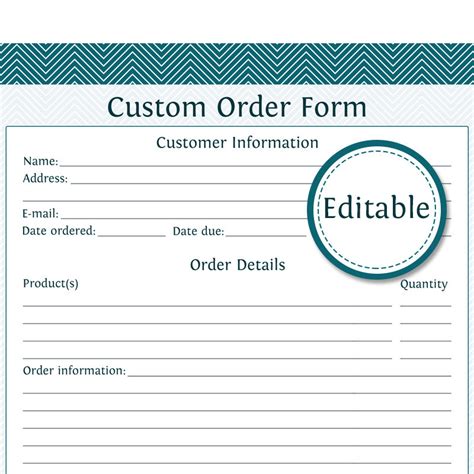 Here's a printable sheet template you can use for your company's work orders. Custom Order Form Template | charlotte clergy coalition