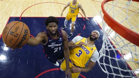 Nba Mvp Joel Embiid Gets Sixth Career Triple Double To Help 76ers Rout Lakers 138 94 Monday