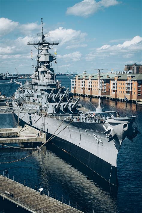 Uss Wisconsin Bb 64 At Her Berth At The National Maritime Center Norfolk Virginia [1365 ×