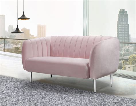 Willow Velvet Loveseat Pink By Meridian Furniture Furniturepick