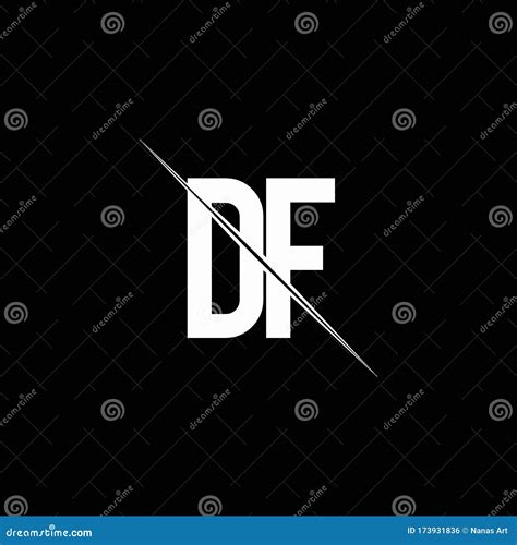 Monograma Do Logotipo Df Com Modelo De Design De Estilo De Barra Ilustração do Vetor