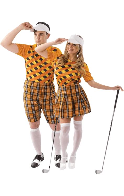 Golf Couple Costumes Orange And Black Funny Golf Clothes Sports
