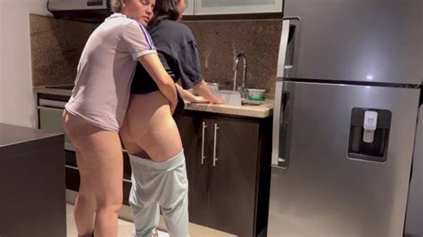 Wife Fucked Hard With Tongue While Washing Dishes In The Kitchen Getting Her To Cum Before Her