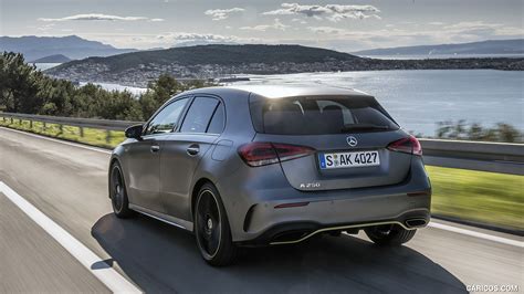 Cargurus.com has been visited by 100k+ users in the past month 2019 Mercedes-Benz A-Class A250 AMG Line (Color: Designo Mountain Grey Magno) - Rear Three ...