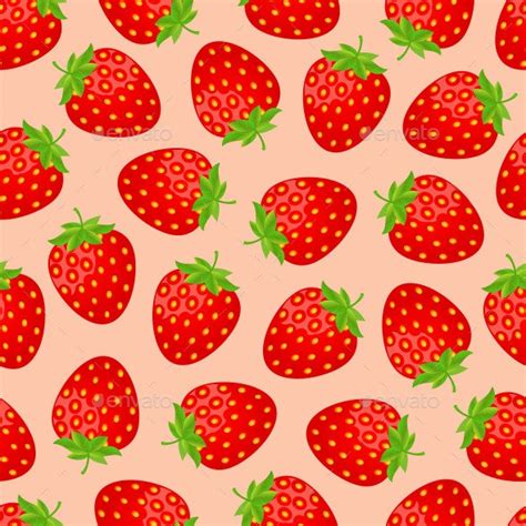 Seamless Strawberry Pattern By Fad86 Graphicriver