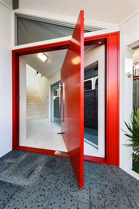 Picture Of Bold Red Pivot Oversized Door