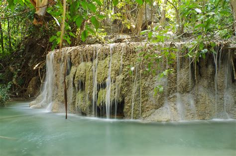 Thailand Tropics Waterfalls Erawan Waterfall Moss 539269 3952x2625