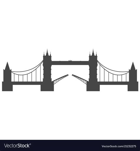 Silhouette Of Tower Bridge In London Royalty Free Vector