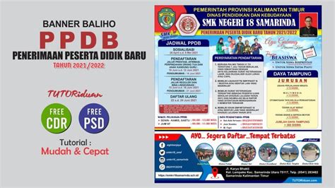 Desain Banner Baliho Pendaftaran Ppdb 2021 Free Cdr And Psd