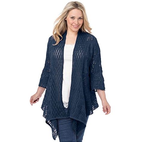 Womens Plus Size Open Front Pointelle Cardigan You Can Find Out