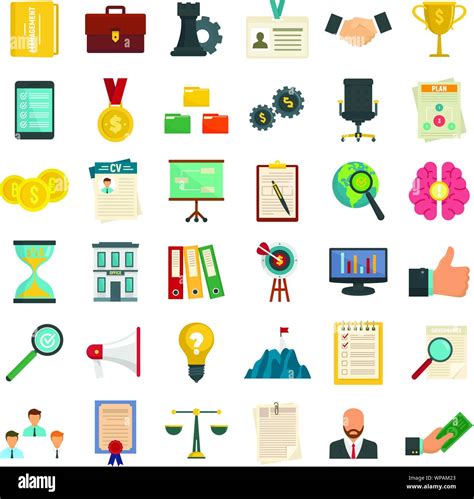 Corporate Governance Icons Set Flat Set Of Corporate Governance Vector Icons For Web Design