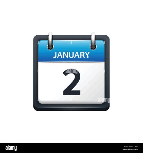 January 2 Isometric Calendar Icon With Shadowvector Illustrationflat