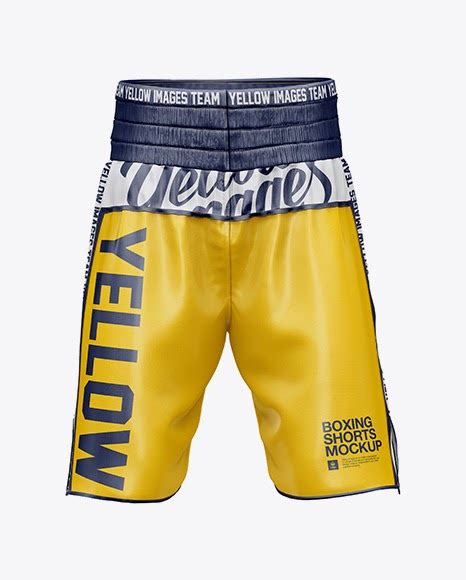 panel boxing shorts psd mockup front view