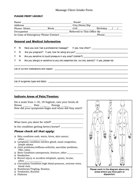Massage Intake Form Complete With Ease Airslate Signnow