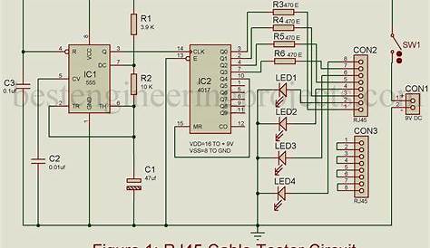 RJ45 Cable Tester Circuit - Engineering Projects