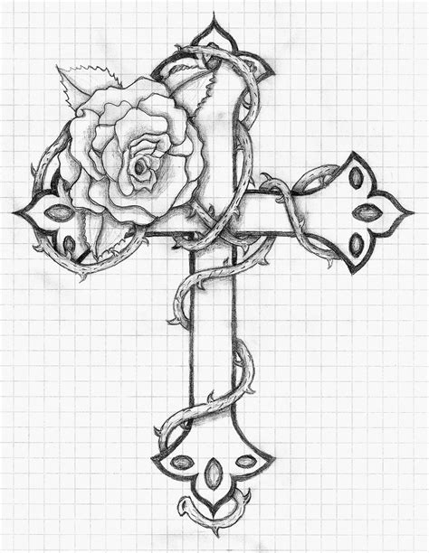 Cross With Flowers Drawing At Getdrawings Free Download