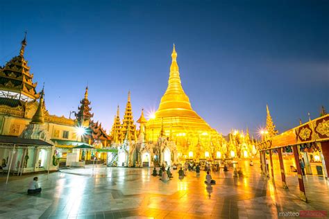 Golden Shwedagon Pagoda At Sunrise Yangon Myanmar Royalty Free Image