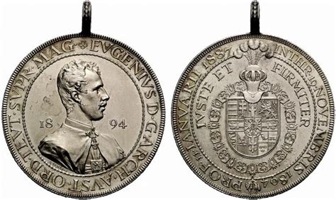 Archduke Eugen Of Austria Teschen 1863 1954 Silver Medal 1894 By A