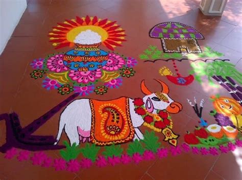 15 Beautiful And Colorful Pot Kolam And Rangoli Designs Ideas For Pongal