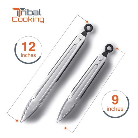 Buy Tribal Cooking Kitchen Tongs With Silicone Tips Stainless Steel
