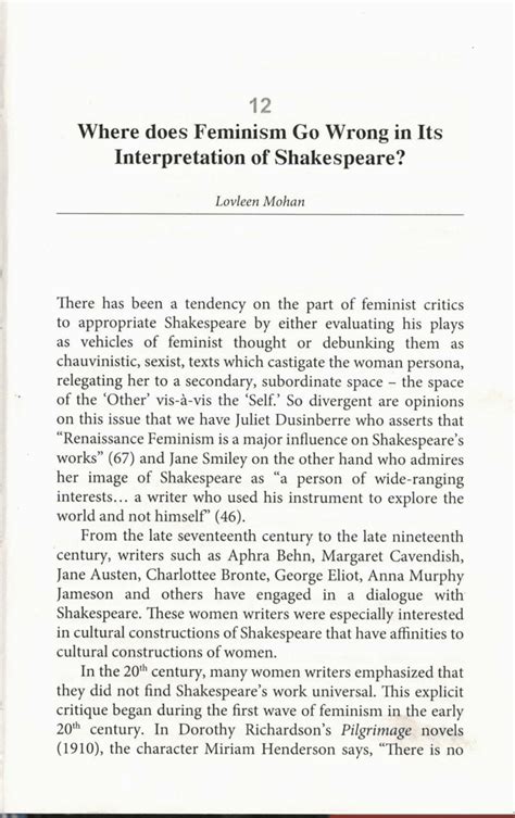 Pdf Where Does Feminism Go Wrong In Its Interpretation Of Shakespeare