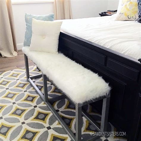 Diy Upholstered Bench With Faux Metal Frame Sawdust Sisters