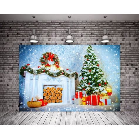 Hellodecor Polyester Fabric 7x5ft Snowflake Christmas Photo Booth