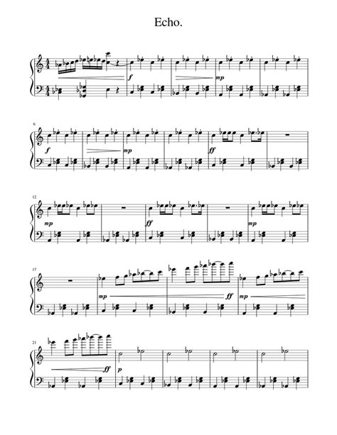 Echo 1st Sheet Music For Piano Solo Easy