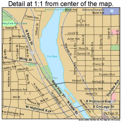 Elgin Illinois Map Art And Collectibles Prints