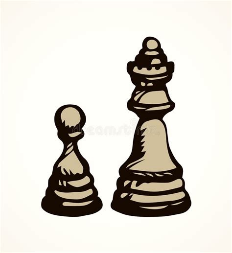 Chess Figure Queen Vector Drawing Stock Vector Illustration Of