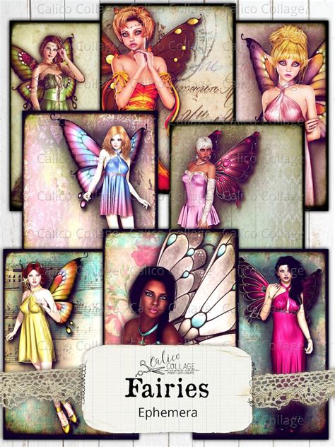 Fairies Ephemera Junk Journal Printable Vintage Fairy Etsy