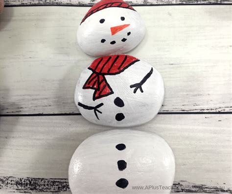 Painted Rock Snowman Craft For Teaching Math Freebie