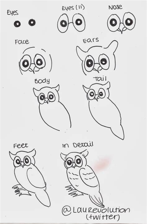 Easy Owl Drawing Step By Step At Explore