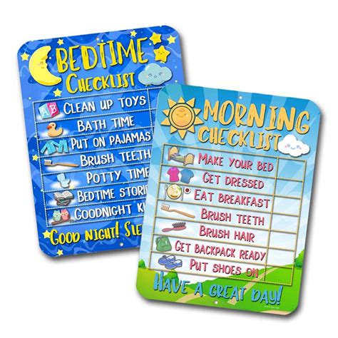 Honey Dew Ts Daily Morning And Bedtime Routine Reward Chart Set Of