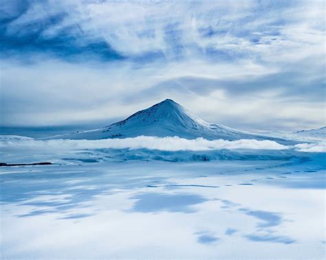 Antarctica Volcano Snow Winter Blue Sky Preview