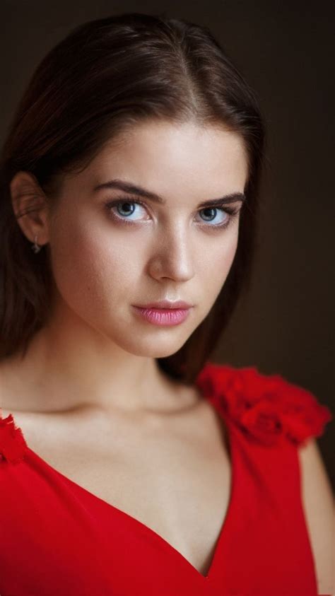 Red Dress Cute Woman Model Aqua Eyes X Wallpaper Beautiful