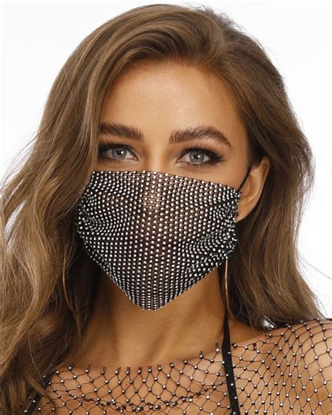 rhinestone face mask bling mask crystal face mask top quality etsy in 2020 fashion face mask