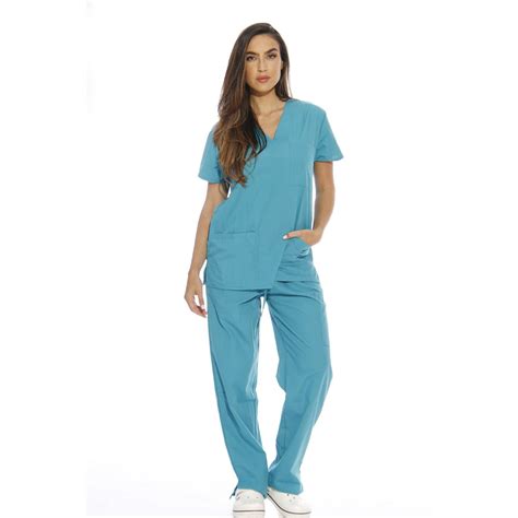 just love just love women s scrub sets six pocket medical scrubs v neck with cargo pant