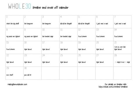 Whole30 Calendar Of Emotions Example Calendar Printable