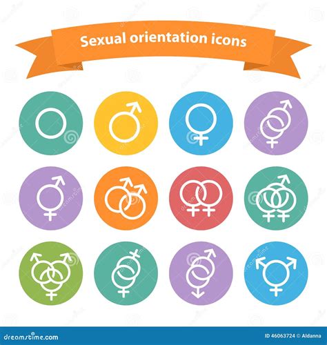 Vector Los Iconos Blancos Del Web De La Orientación Sexual Símbolo