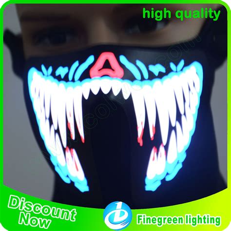 Led Glowing Mask High Quality Waterproof Face Mask Light Up Flashing