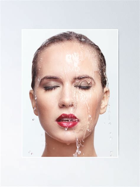 Woman Face With Water Running Over It Art Photo Print Poster By Artnudephotos Redbubble